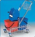Upratovací vozík Clarol 2x17 l s košíkom maxi a na rúčku